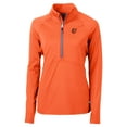 thumbnail image 2 of Women's Cutter & Buck Orange Baltimore Orioles  DryTec Adapt Eco Knit Stretch Recycled Raglan Half-Zip Top, 2 of 3