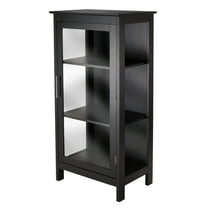 Contemporary Home Living 47" Black Elegant Poppy Rectangular Display Cabinet