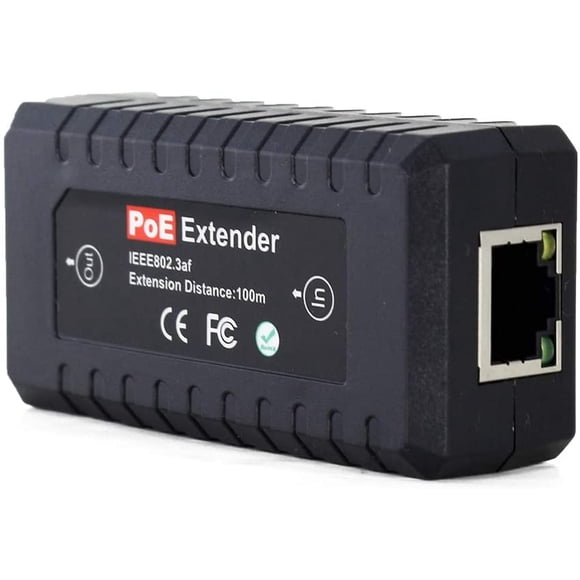 PoE Extender Ethernet Repeater 1 Puerto 10/100, IEEE802.3af para siste