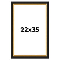 22x35 Frame Gold Real Wood Picture Frame Width 2.25 Inches | Interior Frame Depth 0.5 Inches |