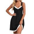 thumbnail image 2 of Antinious Womens Sleeveless V-Neck Lace With Built In Pad Pleated Summer Dresses, 2 of 5