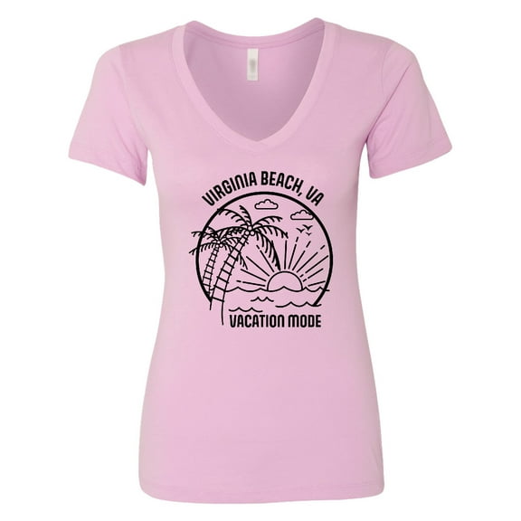 Inktastic Summer Vacation Mode Virginia Beach Virginia Women's V-Neck T-Shirt