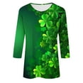 thumbnail image 5 of FDGIU ‌‌‌‌Women's St. Patrick's Day T-Shirt - Short Sleeve Crew Neck Shamrock Graphic Tee, 5 of 5