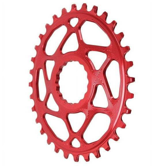 absoluteBLACK Oval Narrow-Wide Direct Mount Chainring - 32t CINCH Direct Mount 3mm Offset Red