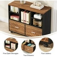 thumbnail image 6 of L-Shaped Executive Desk with Reversible File Cabinet, 3" Office Desk with Storage Drawers, Walnut & Black, 6 of 6