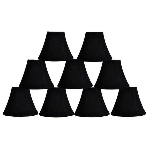 Urbanest Burlap Bell Chandelier Shade, 3x6x5", Black, Set of 9