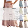thumbnail image 3 of IUYRTFE Women's Tiered Maxi Skirt Cotton Linen Blend Elastic Waist A-Line Long Summer Beach Skirt, 3 of 7