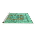 thumbnail image 2 of Ahgly Company Machine Washable Indoor Rectangle Persian Turquoise Blue Traditional Area Rugs, 4' x 6', 2 of 4