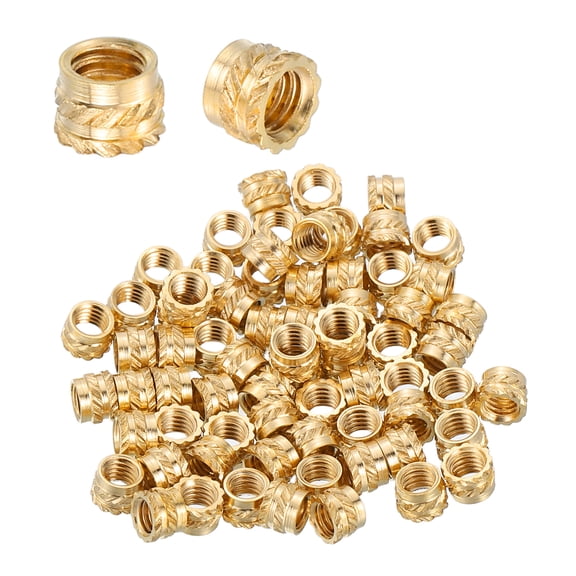 Heat Set Threaded Inserts, 68 Pcs M2.5 x 2.5mm L x 3.5mm OD Pure Brass Metric Knurled Nuts Female Threaded Inserts Embedment Nut for 3D Printing Components and Plastic Materials