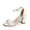 White, variant on Womens Heeled Sandals High Block Heel Ankle Strap Pumps Shoes Casual Pointed Open Toe Summer Dress Heels White Size 7