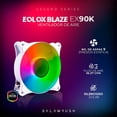 thumbnail image 3 of Ventilador Gamer BALAM RUSH EOLOX BLAZE EX90W 120mm ARGB  Diseño Circular Rainbow 1200RPM Blanco 3 Pin BR-938037, 3 of 6
