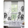thumbnail image 2 of Dandelion Sheer Curtains 72 Inch Length 2 Panels Set Window Treatments, Black White Modern Country Rustic Plants Rod Pocket Semi Curtains for Living Room/Bedroom/Kitchen Décor, 104"W x 72"L, 2 of 7