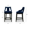 thumbnail image 3 of Jennifer Taylor Home Hollywood 26 inches Upholstered High Back Counter Height Bar Stool Onyx Black Performance Velvet, 3 of 5