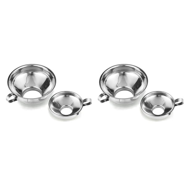 Embudo para Conservas, Paquete de 4 Suministros para Conservas de Acero Inoxidable Embudo de Cocina Embudo para Tarros Embudo para Conservas