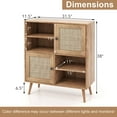 thumbnail image 3 of Costway Rattan Buffet Sideboard Accent Storage Cabinet Coffee Bar Cabinet Doors Cubbies, 3 of 10