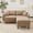 Coffee, variant on HUTWIFE Home L-Shaped Reclining and Curved Armrests Sectional Sofas with Ottoman and Pillows, Pink