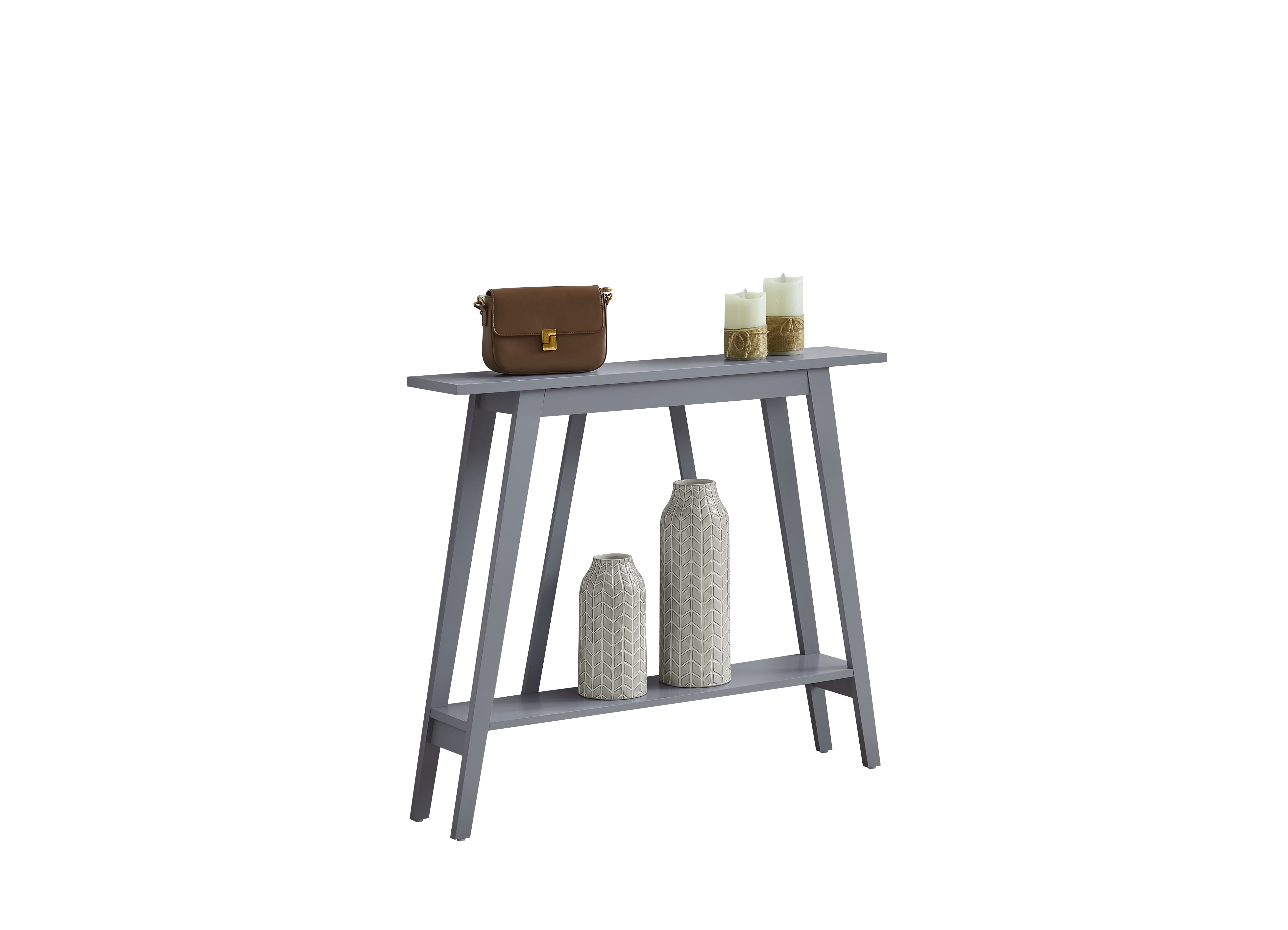 Kings Brand Furniture Conway Console Table - Functional Narrow Wood Accent Entryway Table with Storage Shelf for Hallway, Front Hall, Entryway, Living Room, Kitchen (Gray)