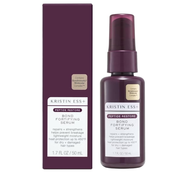 Kristin Ess Peptide Restore Fortifying Hair Serum for Frizz & Damaged Hair, Moisturizing Peptide Bond Repair with Heat Protectant, Vegan, Sulfate Free, 1.7 fl oz