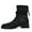 Black, variant on Women's Ankle Boots Round Toe Suede Over The Knee with Low Block Heel and Back Zipper for Everyday and Casual Wear