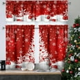 thumbnail image 4 of Christmas Kitchen Curtains Valances 3 Piece Set,Xmas Ball Ornaments Snowflakes Rod Pocket Kitchen Curtain Over Sink Window,Farmhouse Cafe Curtains for Holiday Winter Decor 36 Inch, 4 of 7