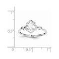 thumbnail image 2 of Sterling Silver Rhodium-Plated White Topaz & Diam. Ring (Size 9) Made In China qbr21apr-9, 2 of 2