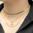 thumbnail image 4 of JeenMata Juego de 3 Collares con Dije Inicial 'M' Collar con Capas con Inicial para Mujer Bañado en Oro Amarillo, para Aniversario, Cumpleaños y Navidad, 4 of 6
