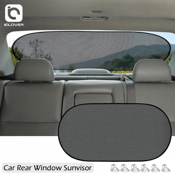 Parasol para Coche, Protección UV IC ICLOVER, Parasol Plegable para Ventana Trasera, Parasol de Malla Universal de 39 x 20 Pulgadas con Ventosa para Niños, Bebés, Mascotas, SUV