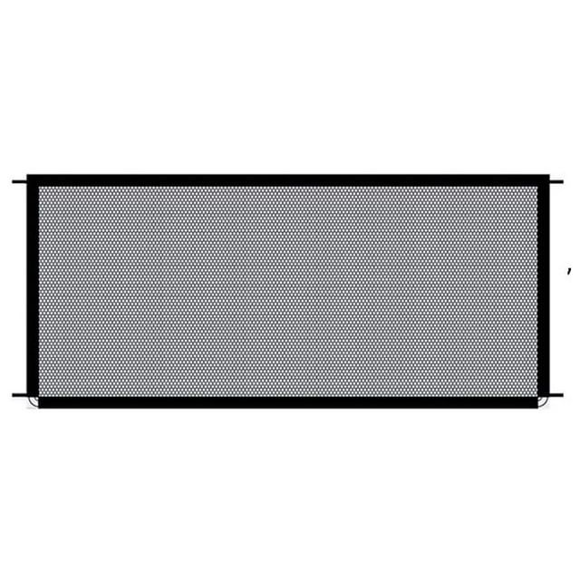 Puerta de malla plegable para mascotas, cerca de red segura para perros y gatos, cerca interior con palos Negro2 110x72cm