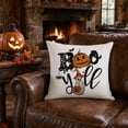 thumbnail image 7 of Vintage Halloween Throw Pillow Covers 18x18,Pumpkins Ghost Bat Pattern Seasonal Decorative Horror Cushion Case Decoration for Home Sofa Couch Bed, 7 of 7