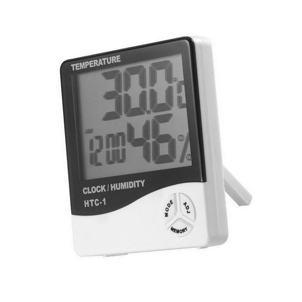 TureClos Room Thermometer Hygrometer Gauge Indoor Electric Alarm Clock