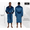 thumbnail image 2 of Ross Michaels Mens Robe - Mid Length - Plush Shawl Collar Fleece Bathrobe (Navy, XXL), 2 of 2