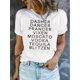 thumbnail image 1 of Camiseta de mujer Ropa de verano básicaWomen'S Casual Crew Neck Short Sleeve T-Shirt, Polyester Blend, Medium Stretch, with Alphabet Print, for All-Season TopFather's Day, Mother's Day, New Year, Sp, 1 of 6