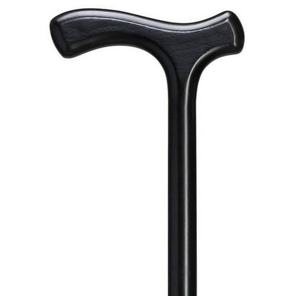 Walking Cane Men Black stained Fritz handle, beech-wood, 36" long with rubber tip