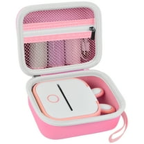 Label Maker Case for Memoking T02/ for Phomemo M02/ for Ponek Mini Pocket Printer, Portable Sticker Paper Storage-Pink (Box Only)