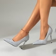 thumbnail image 5 of Women Fashionable Casual Low-Heeled Pointed-Toe Shoes For Outdoor Wear With Thin High Heels Comfortable Party Shoes Slingback Kitten Heels Pointed, 5 of 9