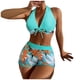 thumbnail image 2 of Mejor Belleza Mujer Traje de Baño de Moda Aumentar el tamaño 2 Piezas Tankini Tops de Bikini y Partes de Abajo Cyan XL, 2 of 7