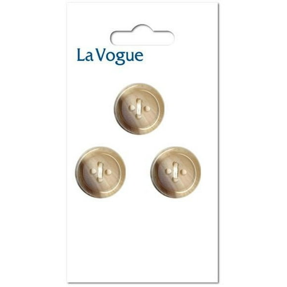La Vogue 20 mm 4-Hole Button - Light Beige, La Vogue buttons and closures offer you the most fashionable and contemporary assortment of styles and colours.