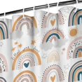 thumbnail image 3 of White Boho Bohemia Rainbows Suns Clouds Pattern Shower Curtain 36"x72" ,Bathroom Decorative Shower Curtains Set with 12 Hooks,Modern Waterproof Washable Shower Curtain, 3 of 6