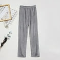 thumbnail image 4 of Women's Winter Flannel Coral Fleece Pants, Outdoor Friendly Strolling Pants, Thickened Warm Sleepwear Bottoms for Lazy Days and Home Comfort, Elastic Waist Lounge Pants Grey XL, 4 of 5