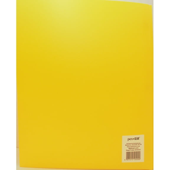 Pen+Gear Yellow 3-Prong 2-Pocket Poly Folder, Letter Size 9.4” x 11.4”