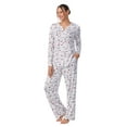 thumbnail image 6 of Aria Brushed Jersey Knit Long Sleeve Split Neck Pajama Set with Pockets, Sizes XS-5X, 6 of 6