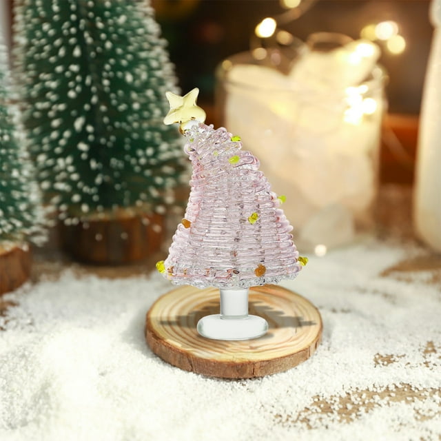 Fiudx Mini Adornos para Árbol de Navidad, Decoraciones de Vidrio Vibrantes, Tamaño Pequeño para Manualidades, Decoración Del Hogar, Accesorio para Fiestas Navideñas, Perfecto para Casas de Muñecas, 6
