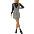 thumbnail image 1 of INSPIRE CHIC Robe Chasuble Sans Manches à Bretelles à Motif Pied-de-Poule pour Femme G Noir, 1 of 6