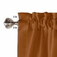 thumbnail image 5 of Tier Curtains 45 Inches Long, Burnt Orange Beige Striped Window Treatment Curtain Drapes, Modern Farmhouse Retro Lines Small Curtain Drapes for Bathroom Laundry Room, 27.5"x45", 2 Panels, 5 of 7