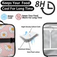 thumbnail image 4 of Daisy Pioneer Flower Pink Pattern Insulated Lunch Bag with Shoulder Strap and Bottle Holder,Bento School Lunch Bag Box,11x9.5x3.5 Inches, 4 of 5