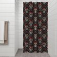 thumbnail image 2 of Black Skull Red Bow Pattern Shower Curtain 36"x72" ,Bathroom Decorative Shower Curtains Set with 12 Hooks,Modern Waterproof Washable Shower Curtain, 2 of 6