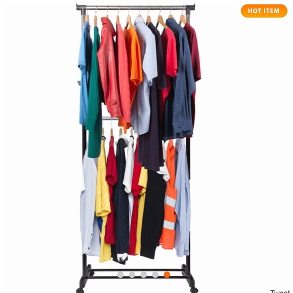 Triple Level Rolling Garment and Shoe Rack (Available in a pack of 1)