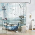 thumbnail image 3 of Veigike Seaside Lighthouse Polyester Shower Curtain, 70" x 70", 3 of 4