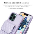 thumbnail image 4 of Nalacover Crossbody Wallet Case for iPhone 14 Pro, Back Card Slots Magnetic Button Cover with Adjustable Shoulder Strap Lanyard Kickstand Soft TPU Elegant PU Leather Shockproof Case,Lightpurple, 4 of 6
