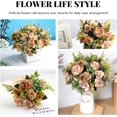 thumbnail image 3 of 2Pcs Peonies Artificial Flowers,Small Silk Flowers Fake Peonies Bouquet Rose Flower Arrangement Table Centerpiece for Wedding Party Home Decoration (Dusty Yellow), 3 of 7